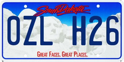 SD license plate 0ZLH26