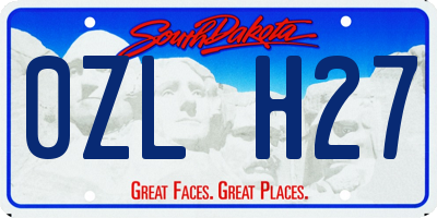 SD license plate 0ZLH27