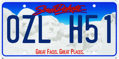 SD license plate 0ZLH51