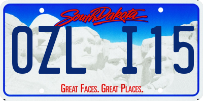 SD license plate 0ZLI15
