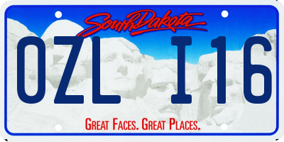 SD license plate 0ZLI16