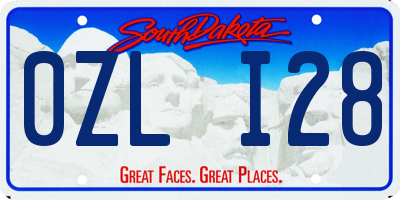 SD license plate 0ZLI28