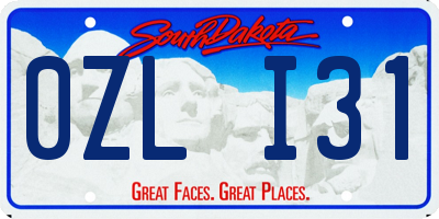 SD license plate 0ZLI31