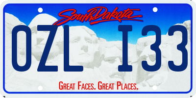 SD license plate 0ZLI33