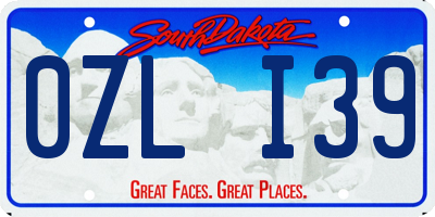 SD license plate 0ZLI39