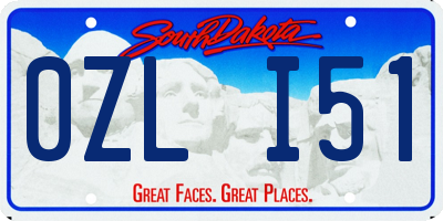 SD license plate 0ZLI51