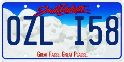 SD license plate 0ZLI58