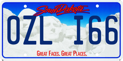 SD license plate 0ZLI66
