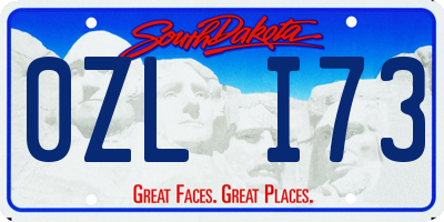 SD license plate 0ZLI73