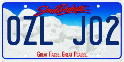 SD license plate 0ZLJ02