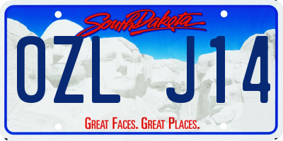 SD license plate 0ZLJ14