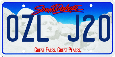 SD license plate 0ZLJ20