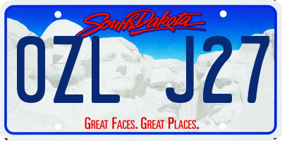 SD license plate 0ZLJ27