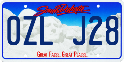 SD license plate 0ZLJ28