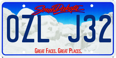SD license plate 0ZLJ32