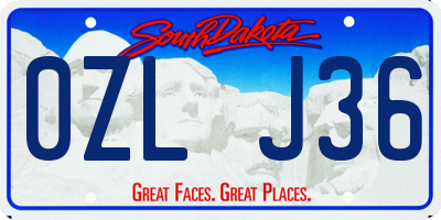 SD license plate 0ZLJ36