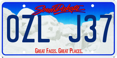 SD license plate 0ZLJ37