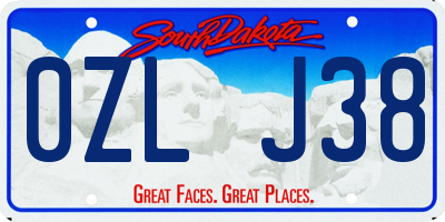 SD license plate 0ZLJ38