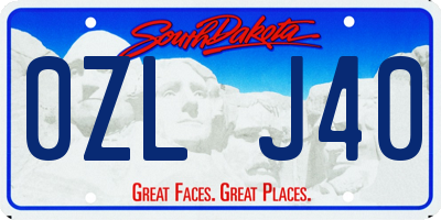 SD license plate 0ZLJ40