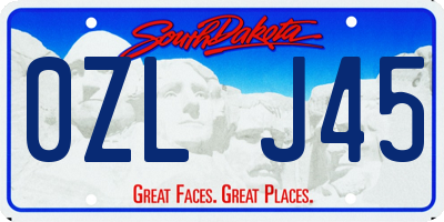 SD license plate 0ZLJ45