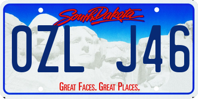 SD license plate 0ZLJ46