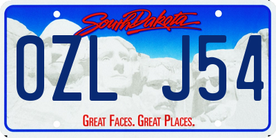 SD license plate 0ZLJ54