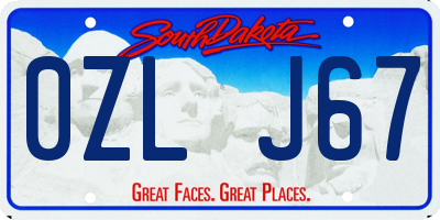 SD license plate 0ZLJ67