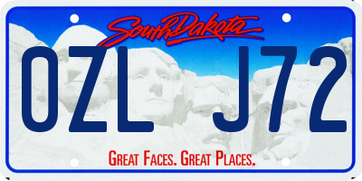 SD license plate 0ZLJ72