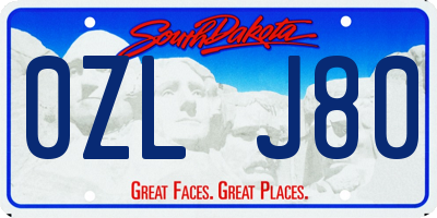 SD license plate 0ZLJ80