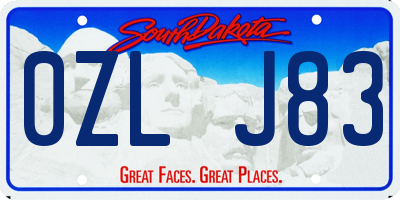 SD license plate 0ZLJ83