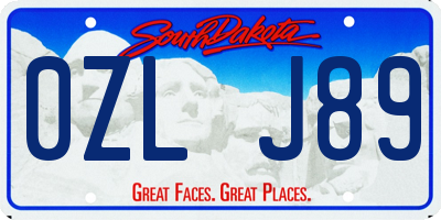 SD license plate 0ZLJ89