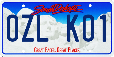 SD license plate 0ZLK01