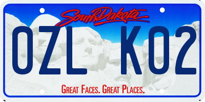 SD license plate 0ZLK02