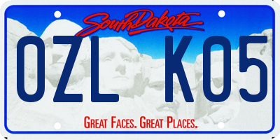 SD license plate 0ZLK05