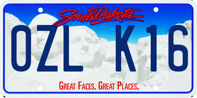 SD license plate 0ZLK16