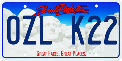 SD license plate 0ZLK22