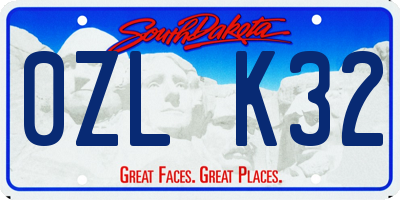 SD license plate 0ZLK32