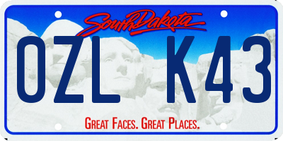 SD license plate 0ZLK43