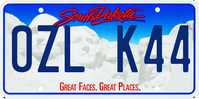 SD license plate 0ZLK44