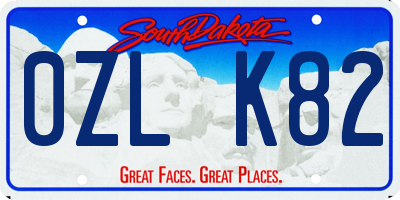 SD license plate 0ZLK82