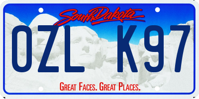 SD license plate 0ZLK97