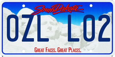 SD license plate 0ZLL02