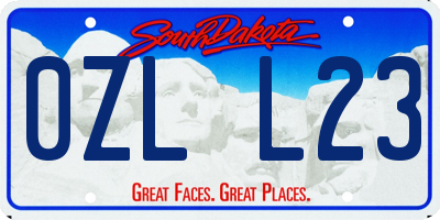 SD license plate 0ZLL23