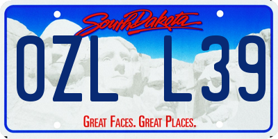 SD license plate 0ZLL39