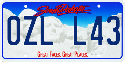 SD license plate 0ZLL43
