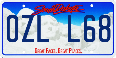SD license plate 0ZLL68