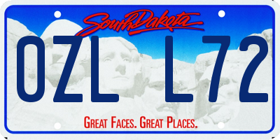 SD license plate 0ZLL72