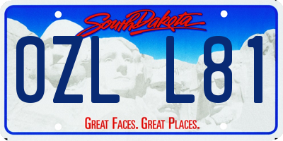 SD license plate 0ZLL81