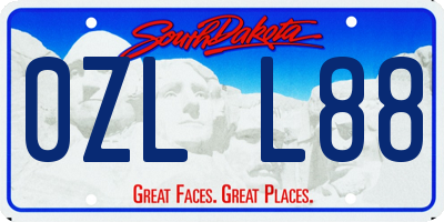 SD license plate 0ZLL88