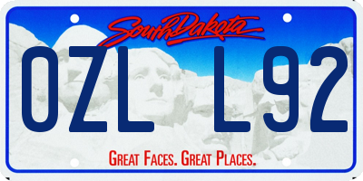 SD license plate 0ZLL92